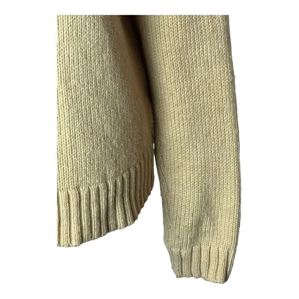 J. Crew Tan And Pink Wool Blend‎ Striped Turtleneck Pullover Sweater Size S
